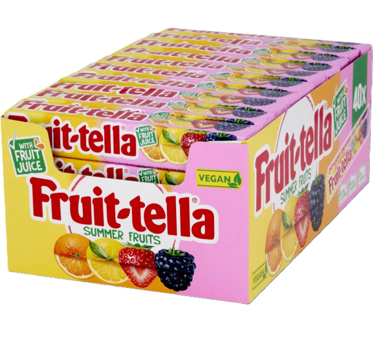 Fruittella Summer Fruits Stick Soft Chew Sweets, Vegan Friendly, 41 g (Pack of 40)